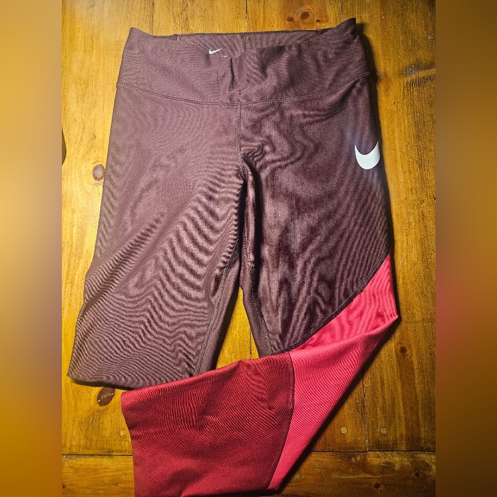 Nike Dri Fit Burgundy and Pink Leggings
